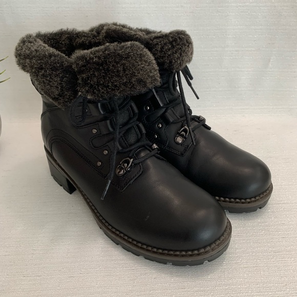 Blondo Tendra Black Leather Fur Lined Waterproof Boots Womans 8.5M - Picture 5 of 15